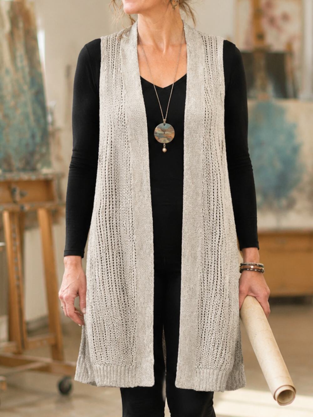 GAP FACTORY Sleeveless Duster Cardigan | Minimalist Layer, S